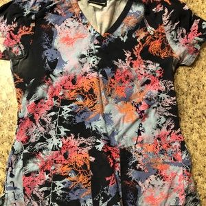 Coral pattern Grey’s Anatomy scrub top